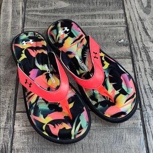 Under Armour Florescent Pink 4D Foam Sandals  6